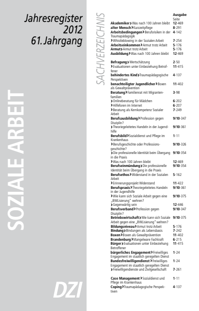 Issue Jahresregister Cover