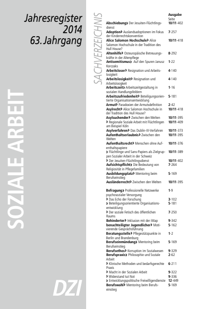 Issue Jahresregister Cover