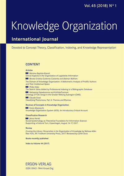 Cruising the Library: Perversities in Organization of Knowledge by Melissa Adler. New York, NY: Fordham University Press, 2017 eBook (2018) / 0943-7444 | Nomos eLibrary