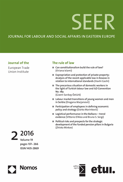 SEER Journal for Labour and Social Affairs in Eastern Europe