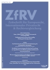 ZfRV Zeitschrift für Europarecht, Int. Privatrecht und Rechtsvergleichung