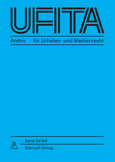 UFITA  Archiv für Medienrecht und Medienwissenschaft