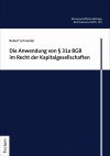 Robert Schneider - Die Anwendung von § 31a BGB im Recht der Kapitalgesellschaften