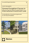 Levent Sabanogullari - General Exception Clauses in International Investment Law