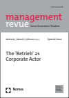 Wenzel Matiaske, Dorothea Alewell, Ortrud Leßmann - The 'Betrieb' as Corporate Actor