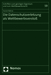 Daniel Bohne - Die Datenschutzverletzung als Wettbewerbsverstoß